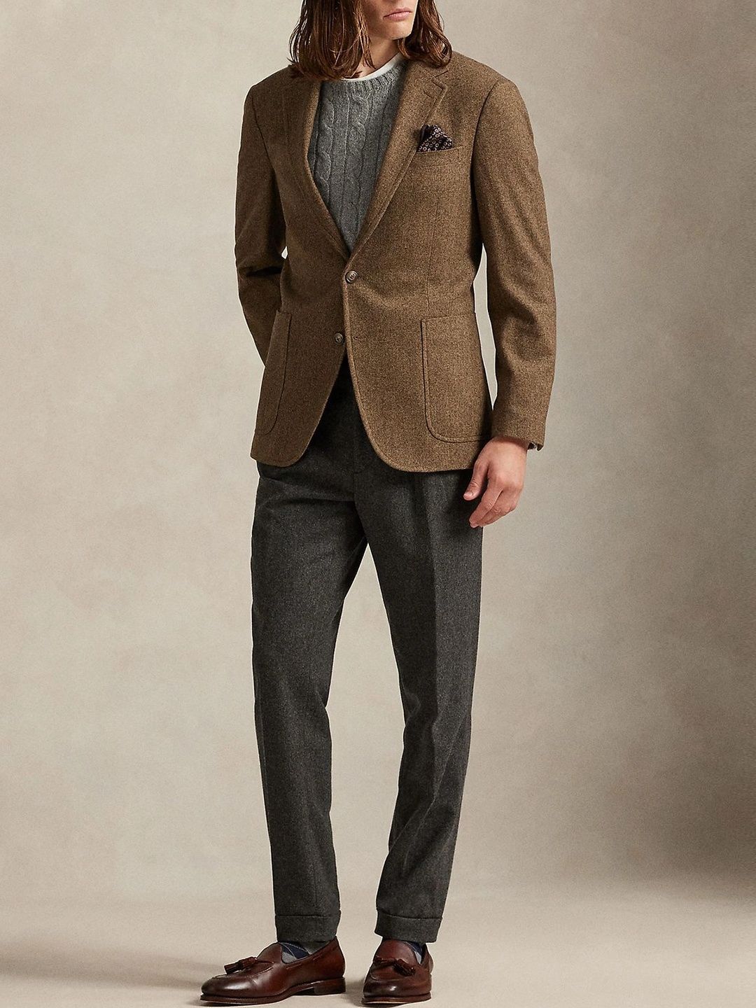 Polo Ralph Lauren Self Design Notched Lapel Single-Breasted Modern Fit Sports Blazers-picture-42