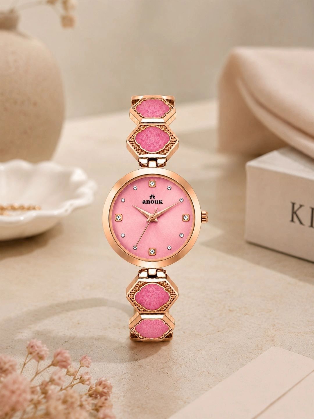 Anouk Women Embellished Dial & Stainless Steel Bracelet Style Straps Analogue Watch-image-32