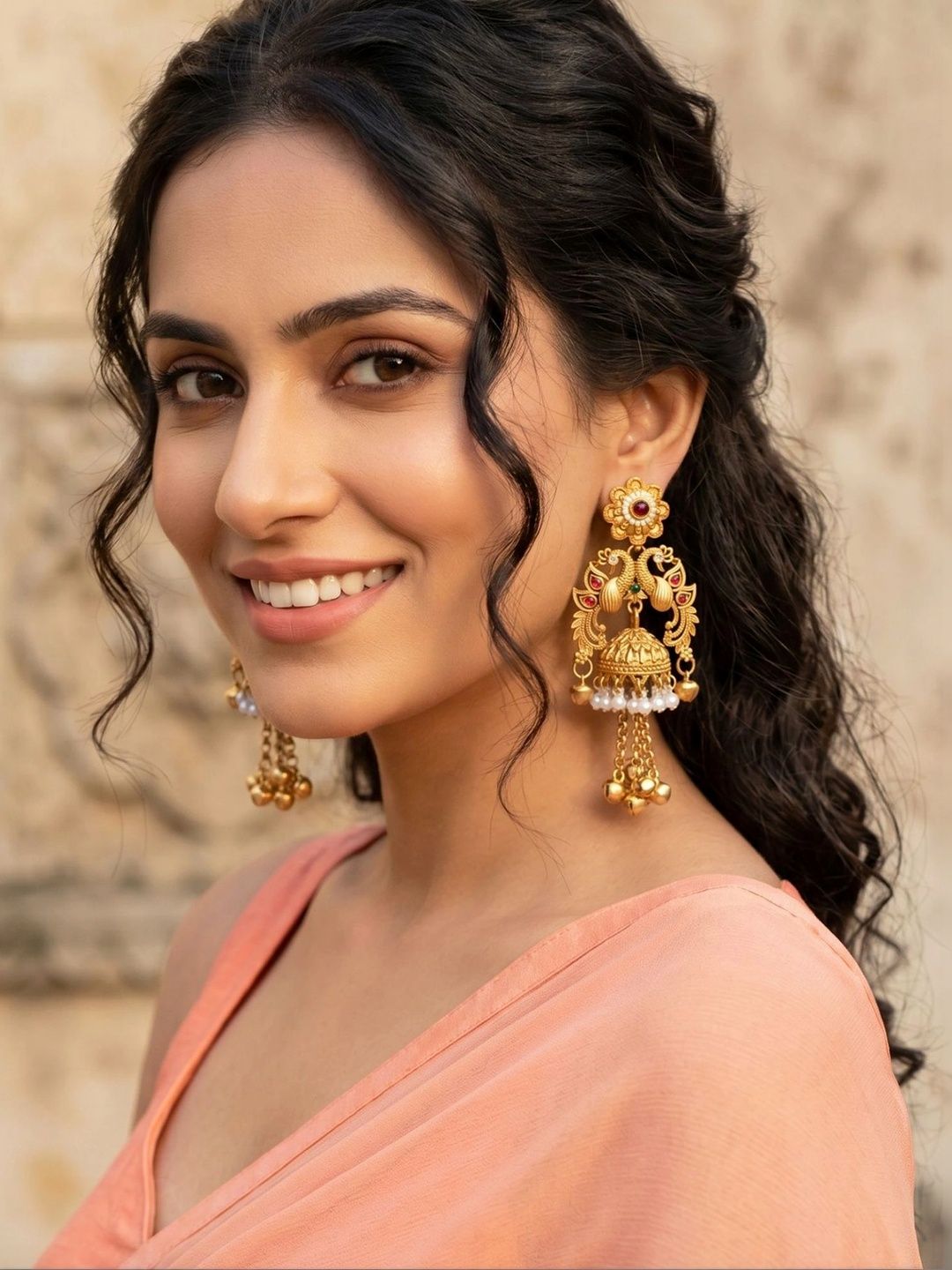 KARATCART Floral Jhumkas Earrings-picture-12