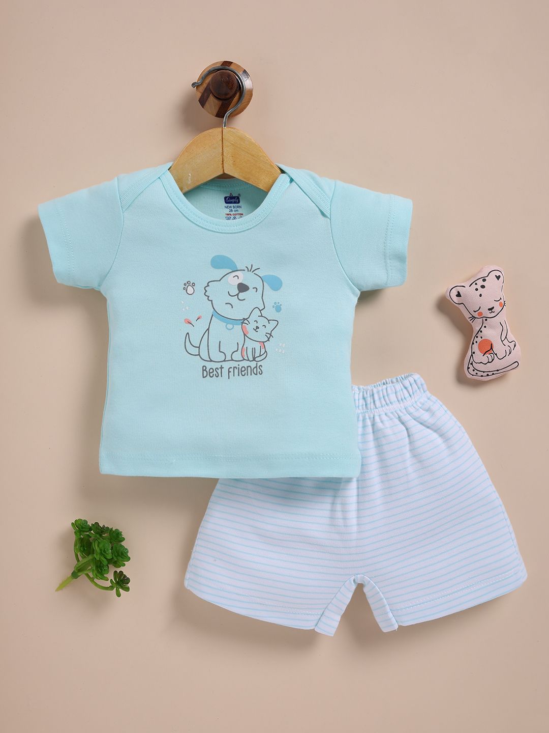 Simply Boys Printed Pure Cotton T-shirt with Shorts-picture-24
