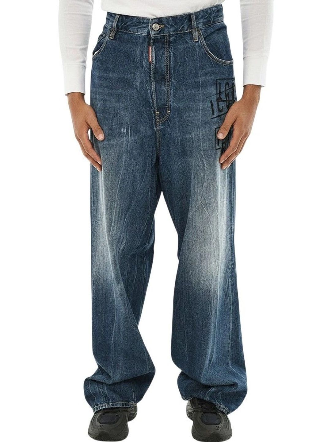 Dsquared2 Men Mid-Rise Low Distress Printed Jeans-image-32