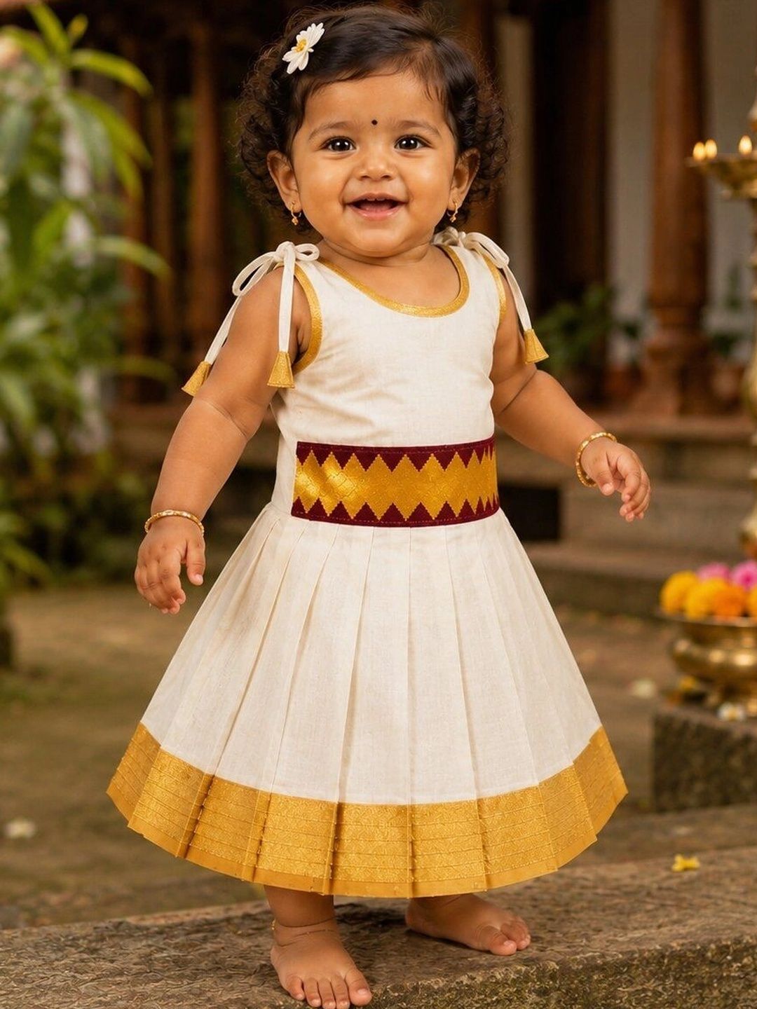 Sethukrishna Infrant Girls Embroidered Round Neck A-Line Ethnic Dresses-picture-18