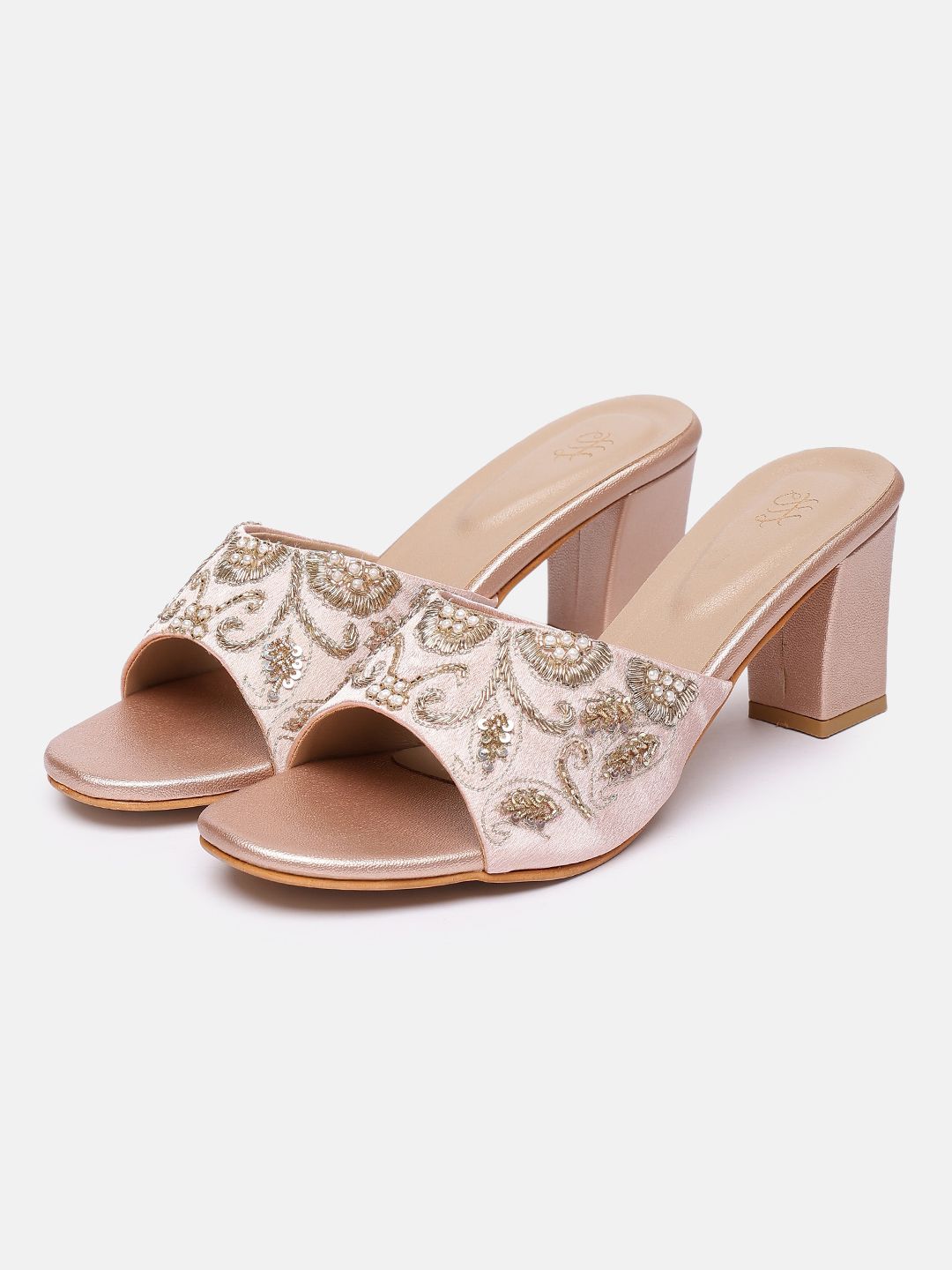House of Pataudi Ethnic Embroidered Block Heeled Sandals-picture-10