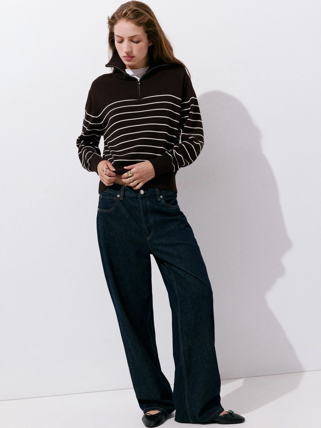 MANGO Women Striped Pure Cotton Pullover-picture-11