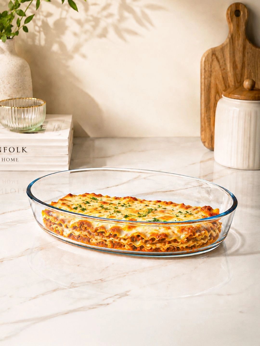 MARKET99 MARKET99 Transparent Borosilicate Glass Oval Baking Dish - 700 ml