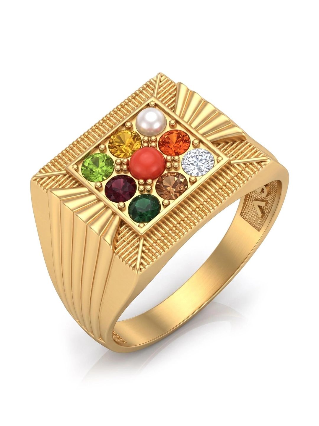 DZINETRENDZ Unisex Brass-Plated Cubic Zirconia Finger Ring-picture-5