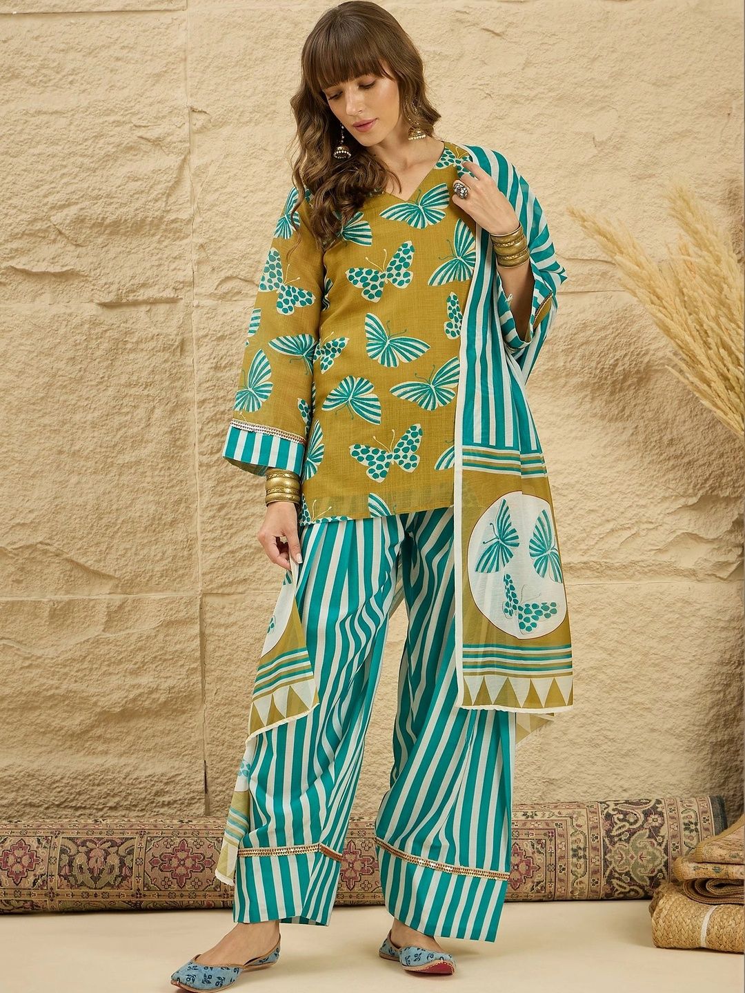 Ethnic Junction Women Printed Kurta Set with Dupatta-image-26