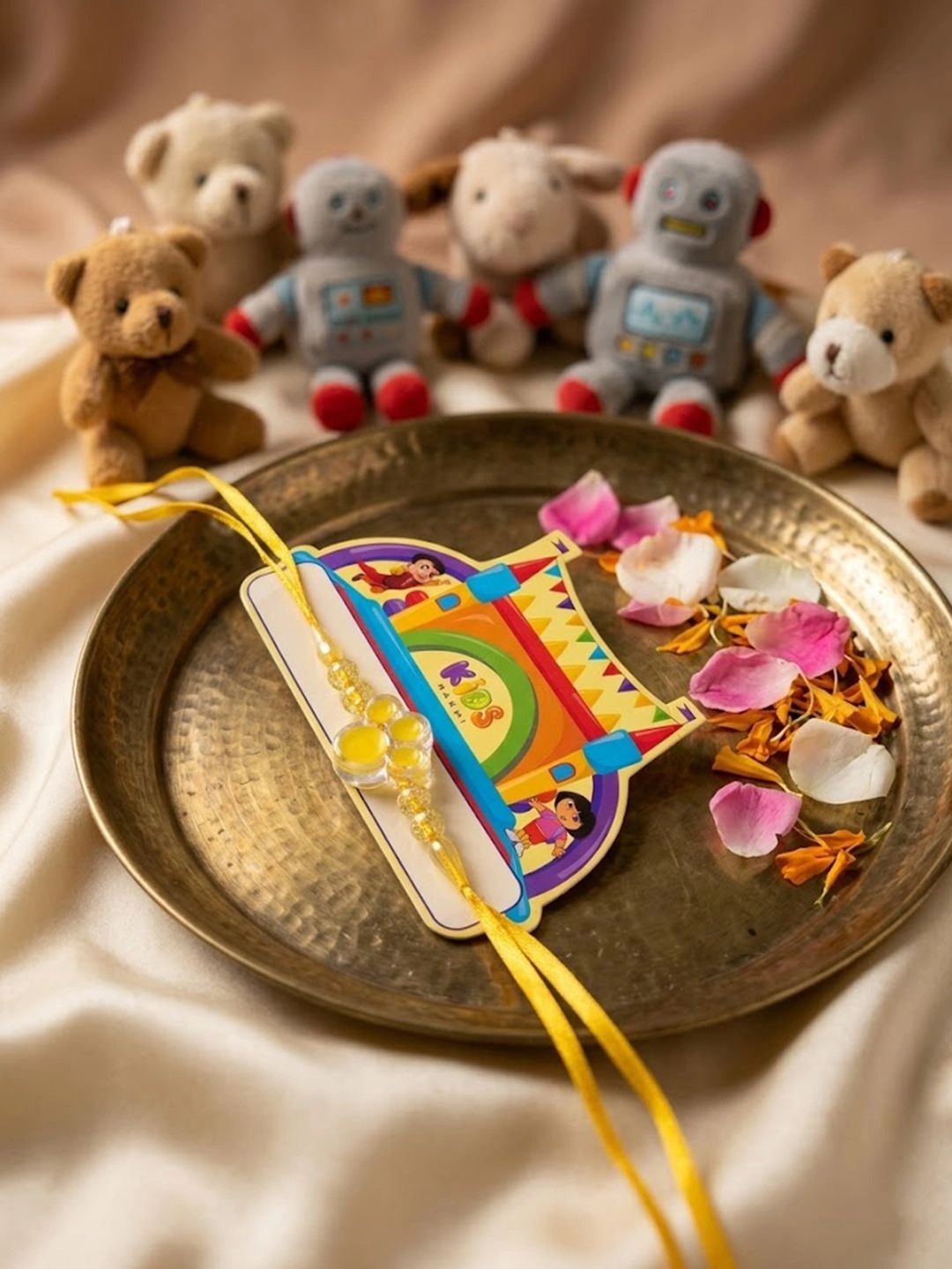 Anouk Transparent Beads Kids Rakhi With Roli Chawal Chandan Mishri-picture-33