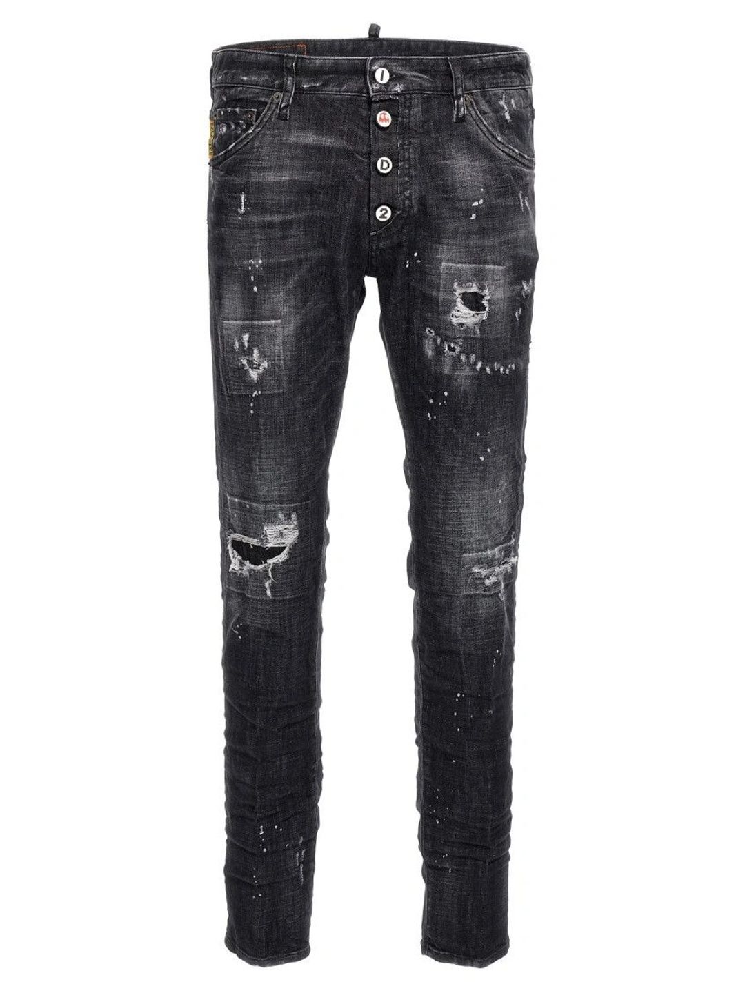 Dsquared2 Men Slim Fit Mid-Rise Highly Distressed Coated Jeans-picture-39