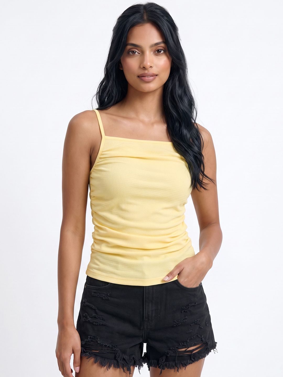 Yellow Square Neck Sleeveless Top-image-11