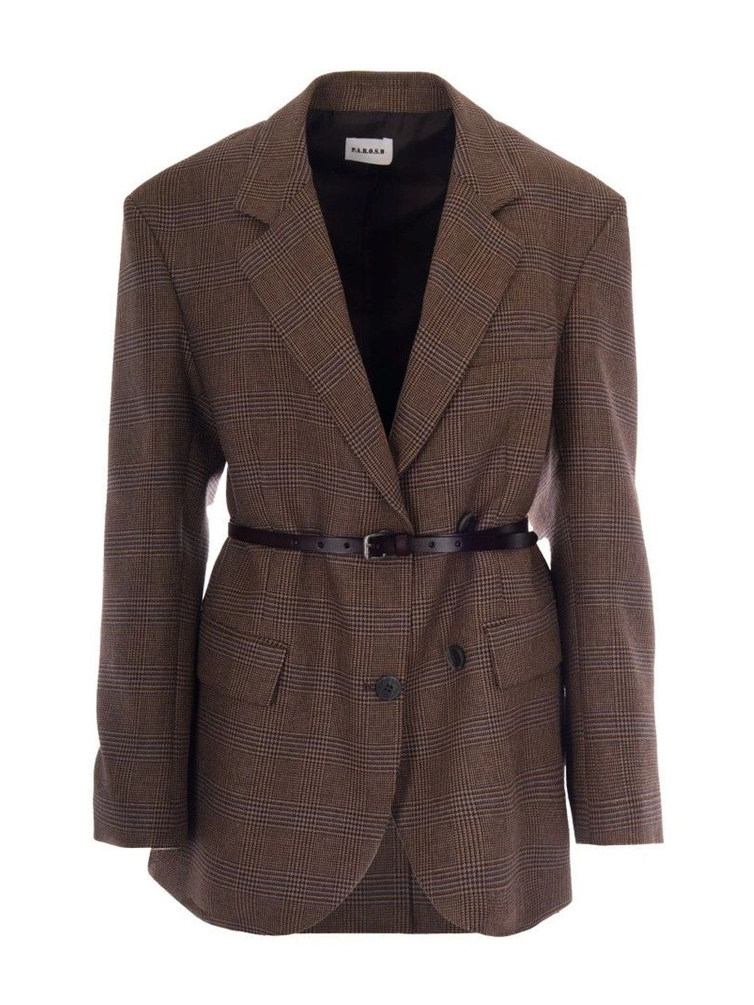 Parosh Women Checked Woollen Tailored Jacket-picture-40