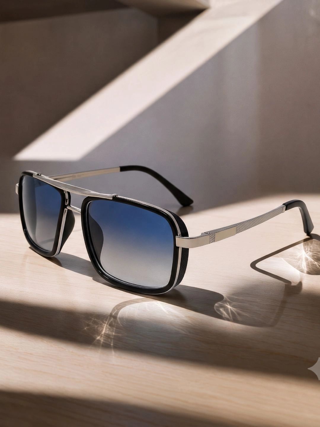 HRX by Hrithik Roshan Unisex Blue Lens & Silver-Toned Aviator Sunglasses with-picture-42