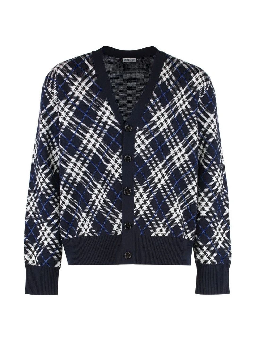Burberry Men Argyle Checked Woollen Cardigan-picture-36