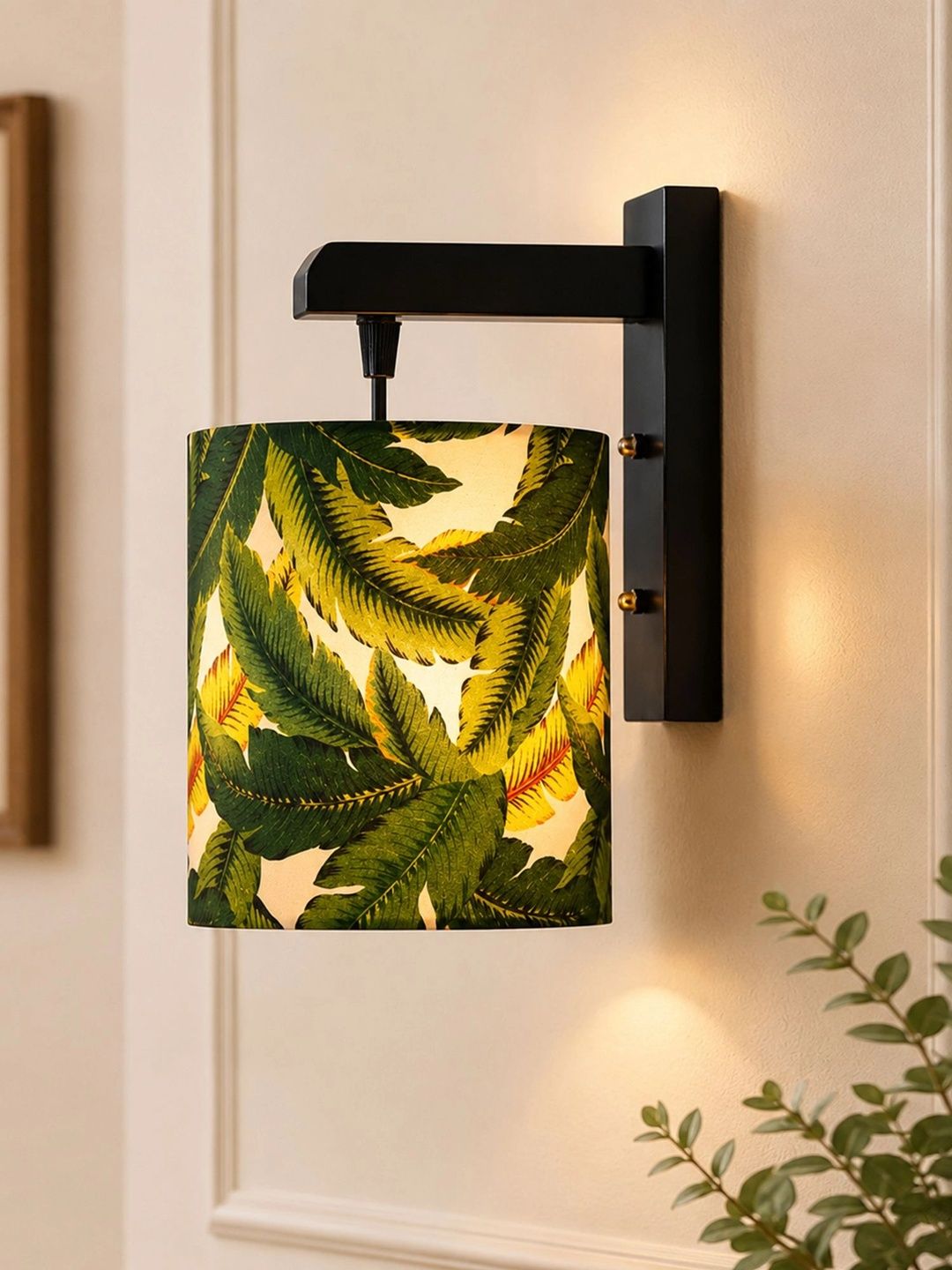 Glowhere Multicoloured Printed Wood Cylinder Shaped Wall Lamp-picture-49