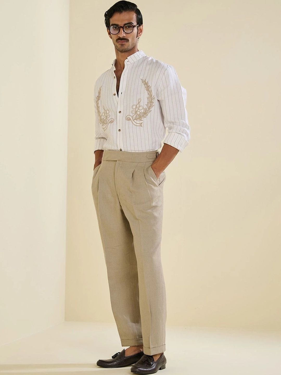 S&N by Shantnu Nikhil Men Classic Slim Fit Striped Casual Shirt-picture-38