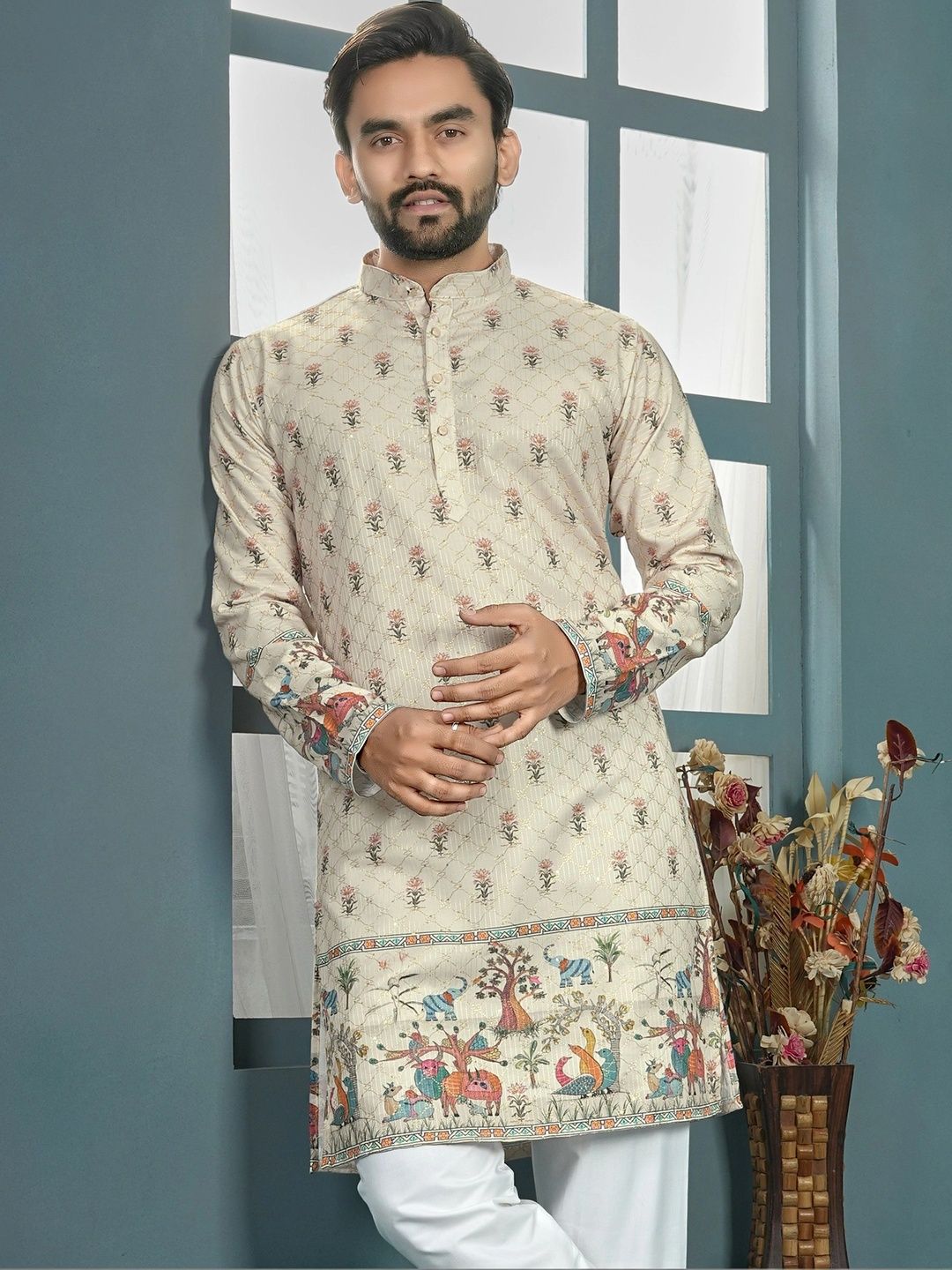 CELLUX Men Ethnic Motifs Printed Kurta-picture-26