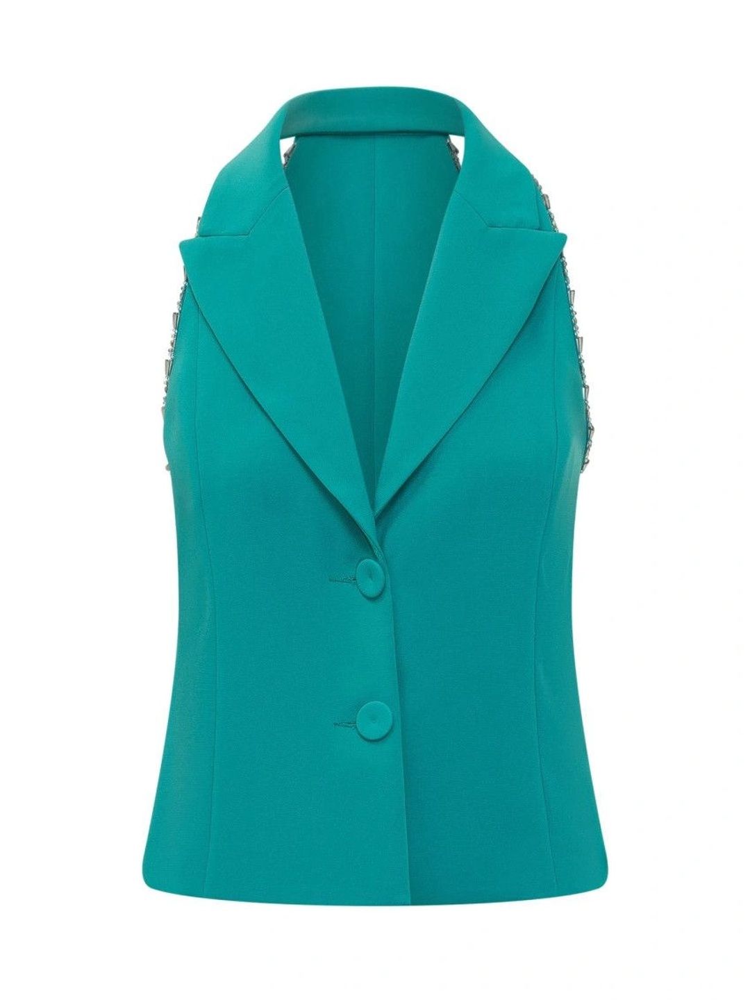 Pinko Notched Lapel Single-Breasted Tailored Fit Formal Blazers-picture-47