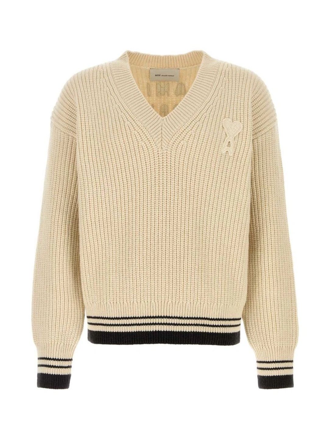 Ami Paris Men Ribbed Woollen Pullover with Embroidered Detail-picture-45