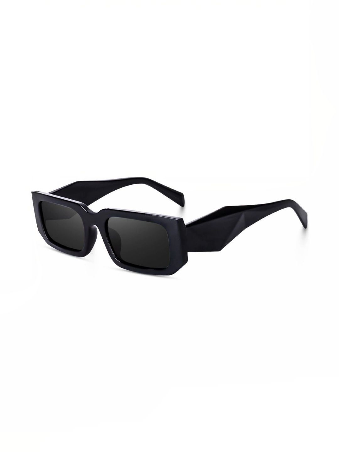 YOUTH CLUB Unisex Black Lens & Black Rectangle Sunglasses with-picture-6