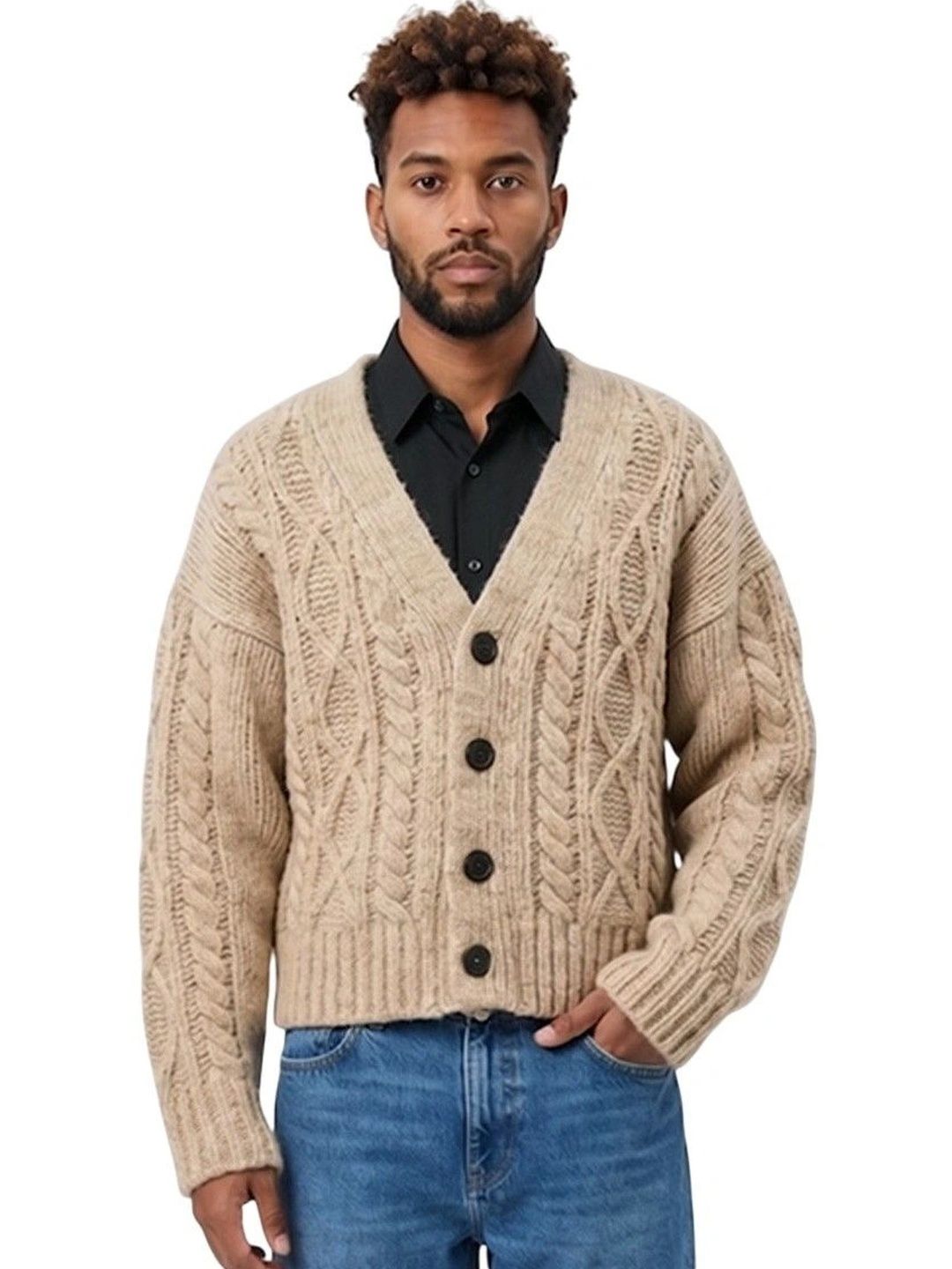 Dsquared2 Men Cable Knit Crop Cardigan-picture-46