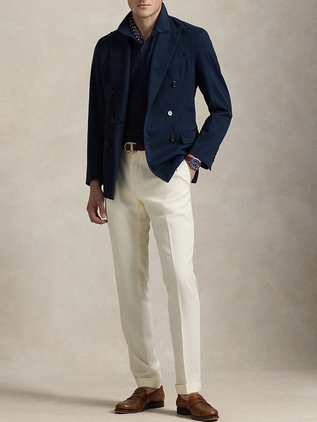Polo Ralph Lauren Notched Lapel Double-Breasted Slim Fit Blazers-picture-19