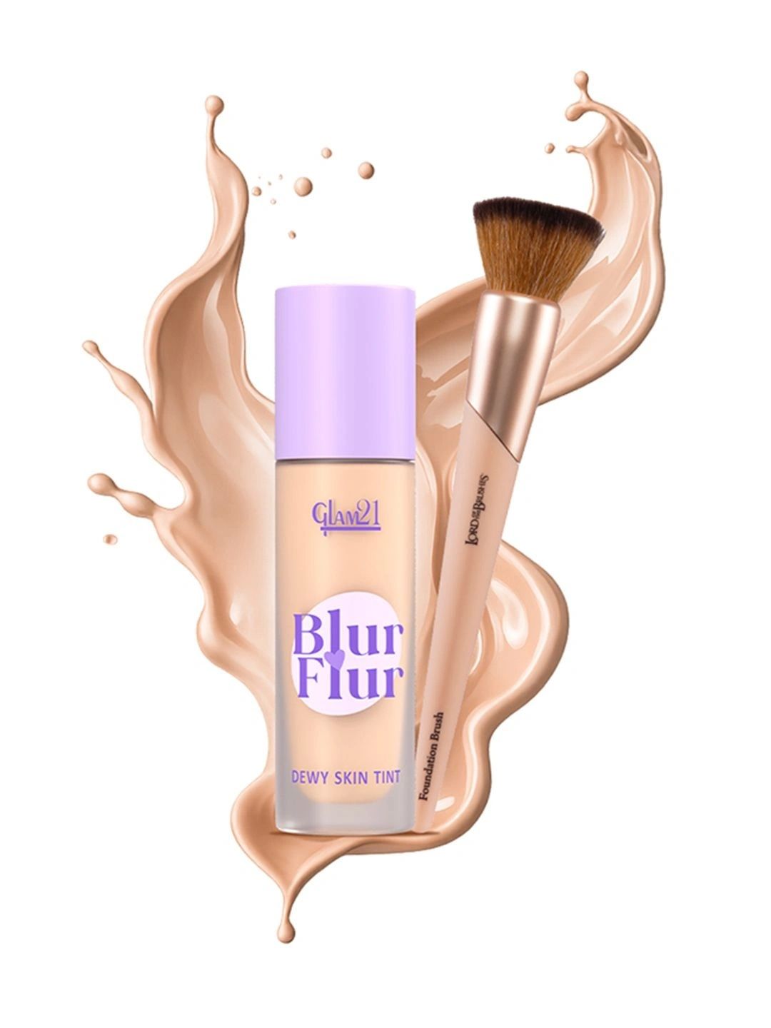 GLAM21 Blur Flur Skin Dewy Skin Tint Foundation - 30 g With Foundation Brush-image-21