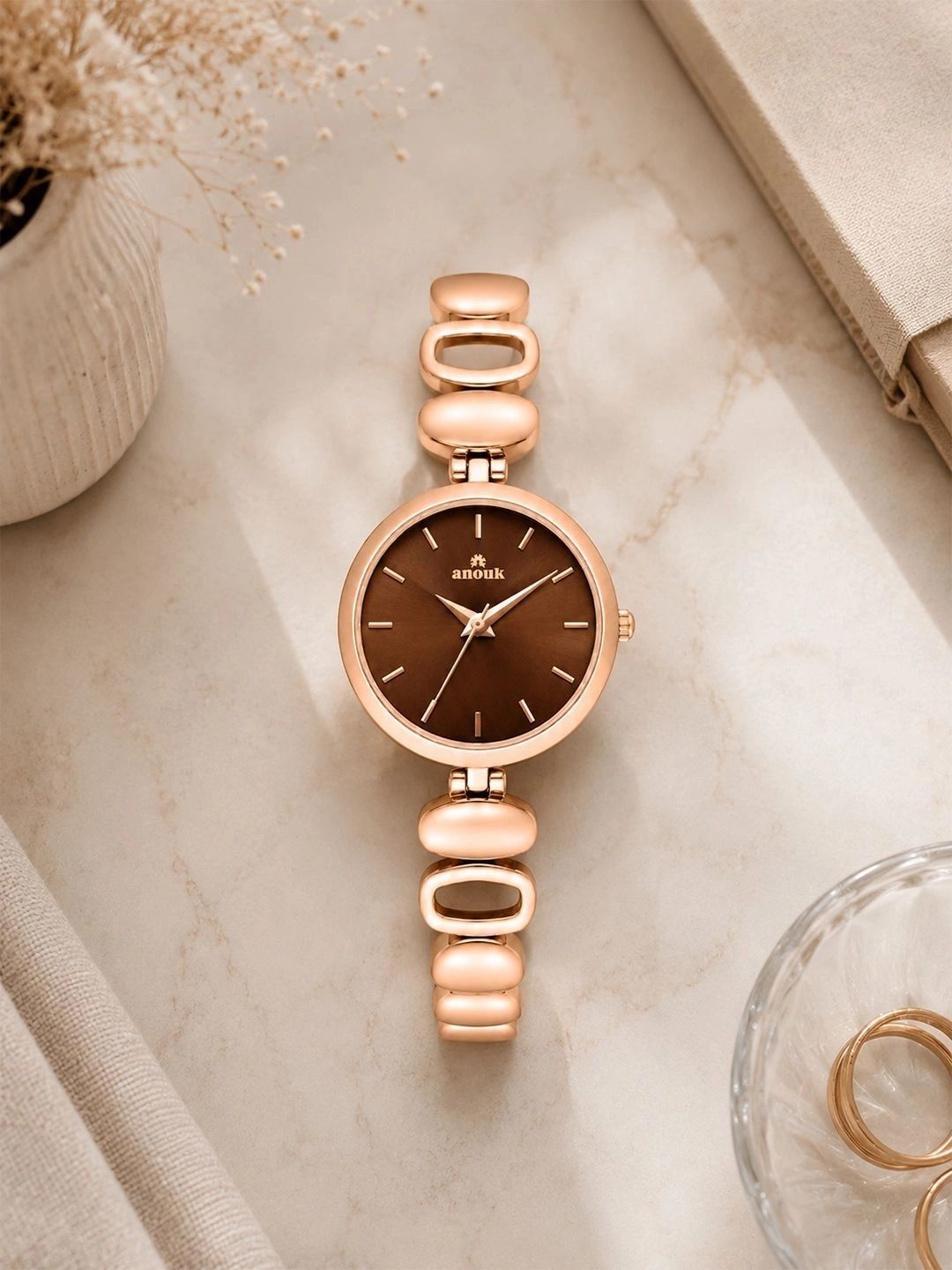 Anouk Women Dial & Stainless Steel Bracelet Style Straps Analogue Watch AN158-RGCASE-BRNDIAL-RGSTP-image-37