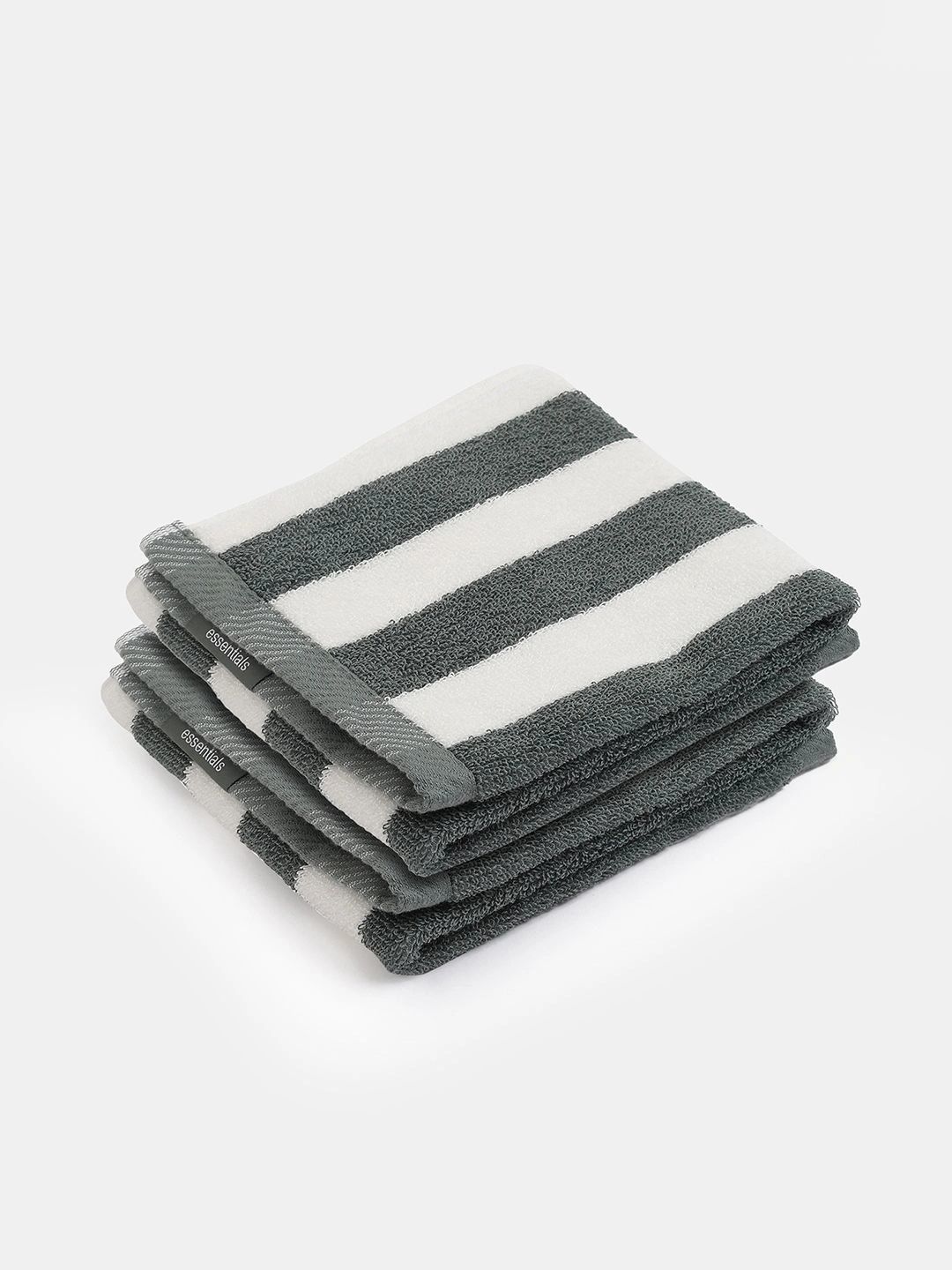 Jockey 2Pcs White & Green Textured Terry-Cotton 500-GSM Ultrasoft & Durable Hand Towels-picture-30