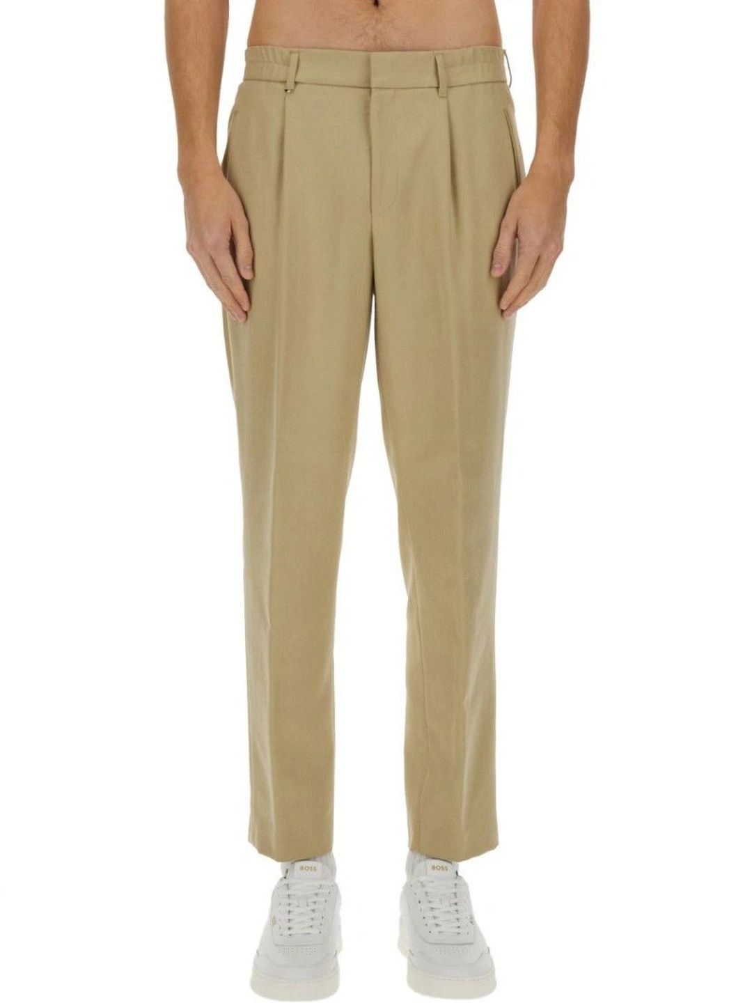BOSS Beige Tapered Trousers-picture-52
