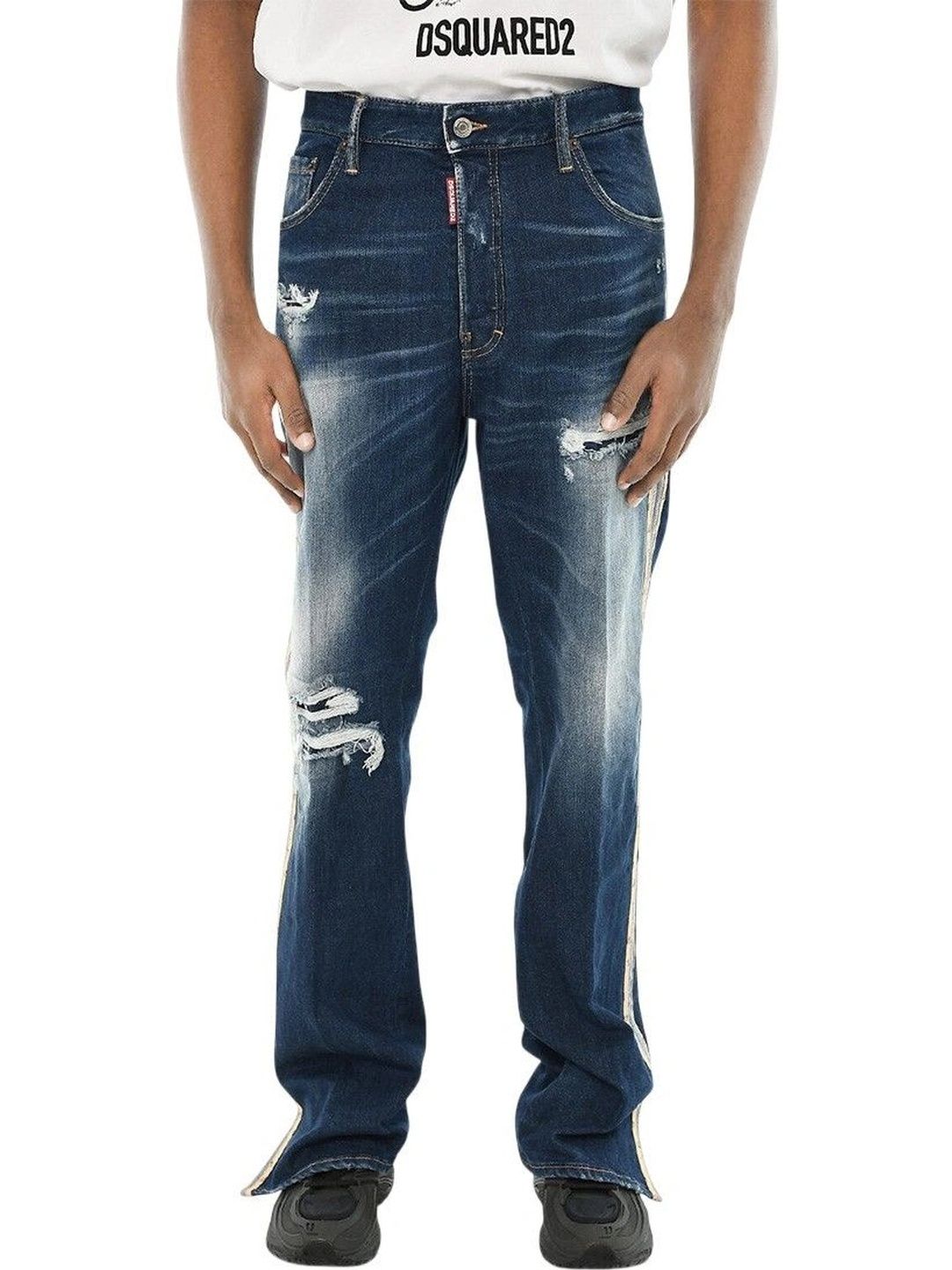 Dsquared2 Men Bootcut Mid-Rise Highly Distressed Jeans-picture-12