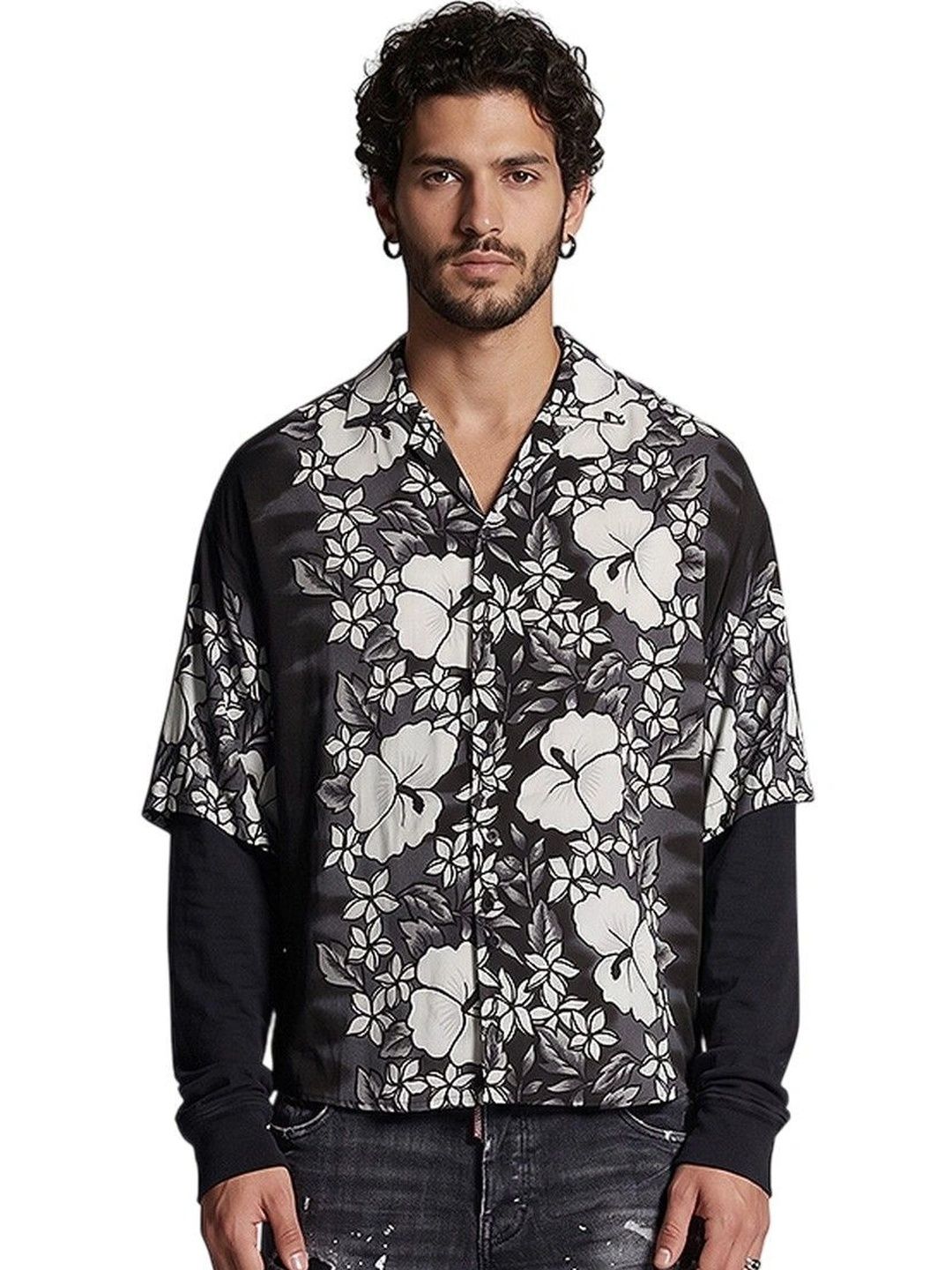 Dsquared2 Men Floral Printed Casual Shirt-picture-41