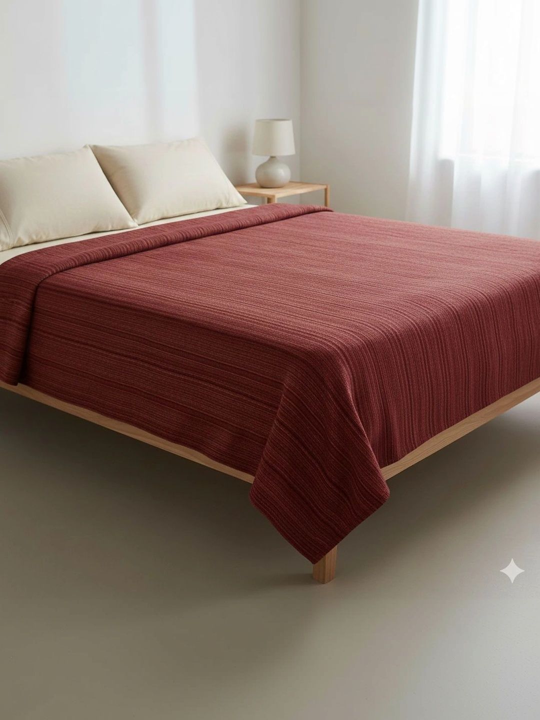 Tharunsha Elite Maroon Striped 150 GSM Blanket-picture-58