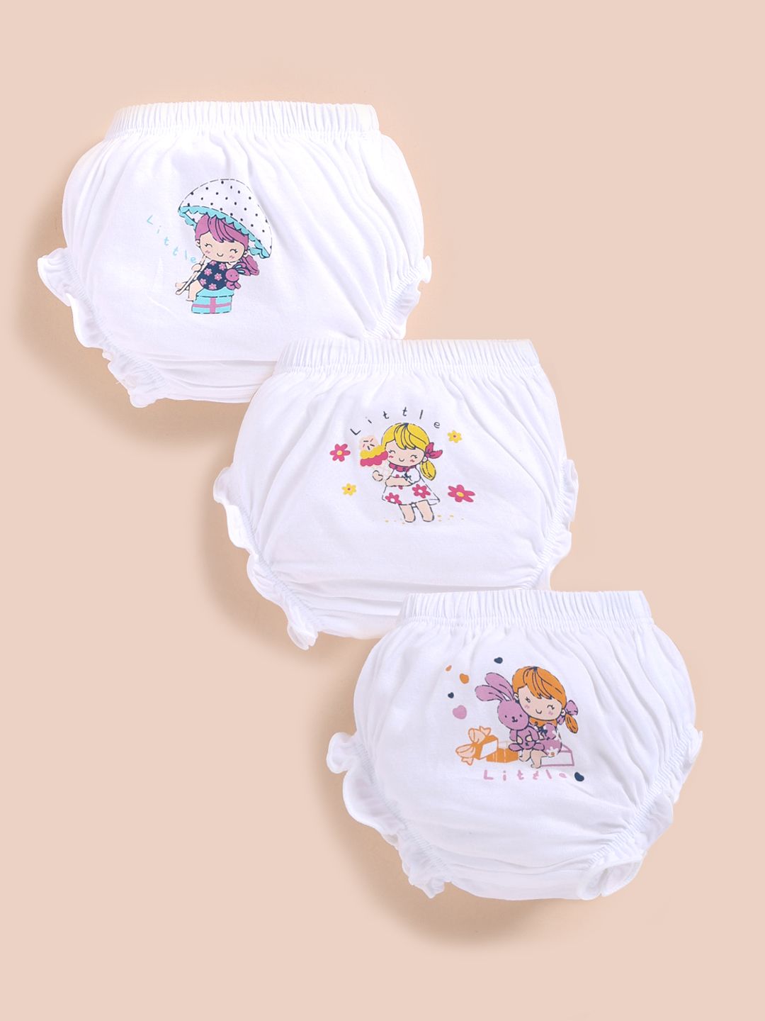 Simply Girls Pack of 3 Printed Seamless Cotton Basic Briefs-picture-22