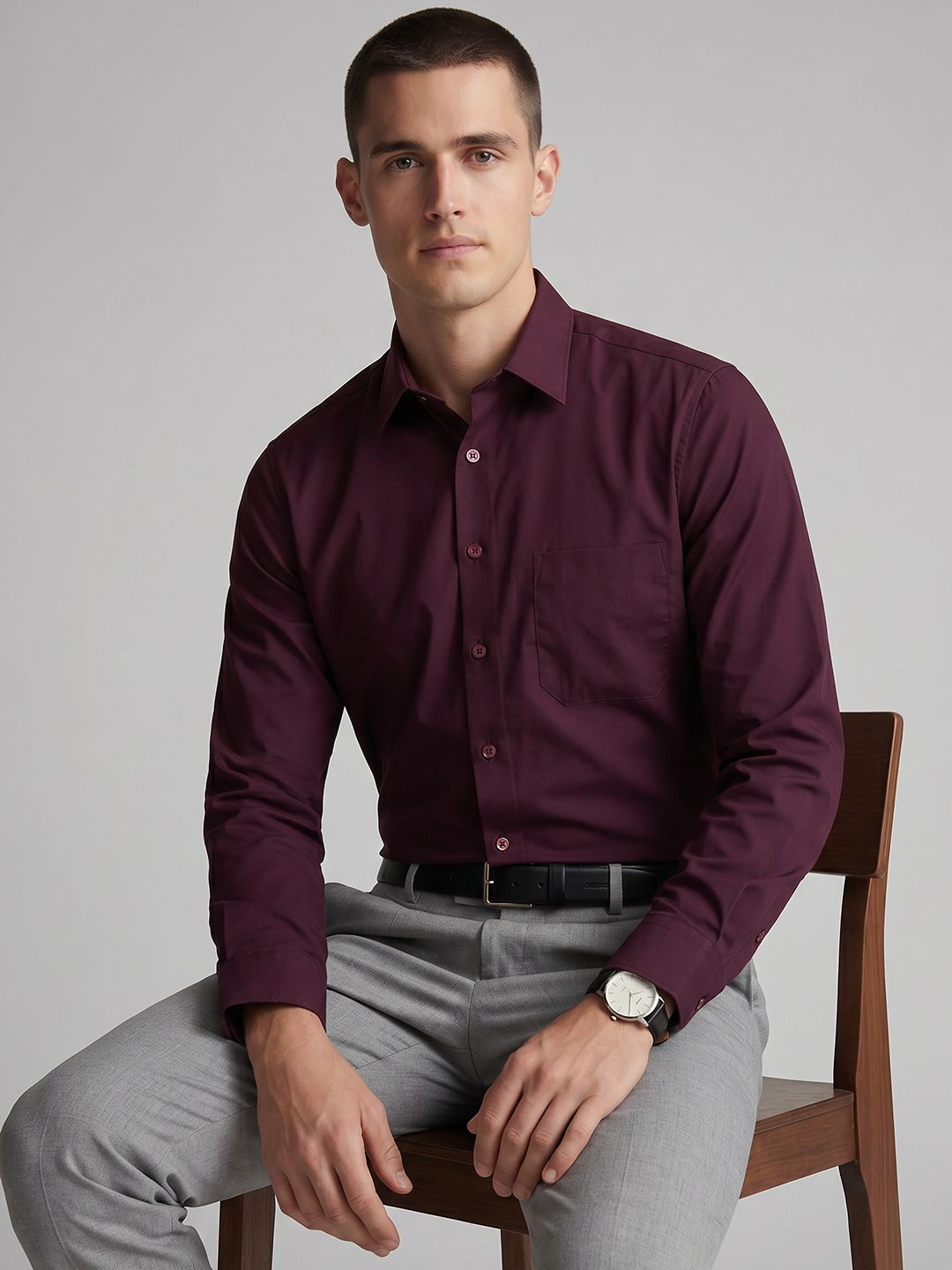 Louis Philippe Slim Fit Pure Cotton Formal Shirt-picture-22