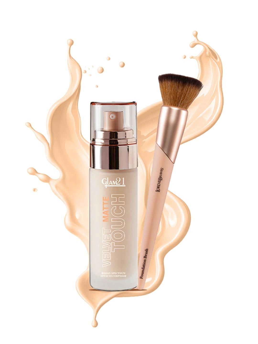 GLAM21 Velvet Touch Oil Control Silk Foundation SPF35 - 50 g - Beige With Brush-picture-26