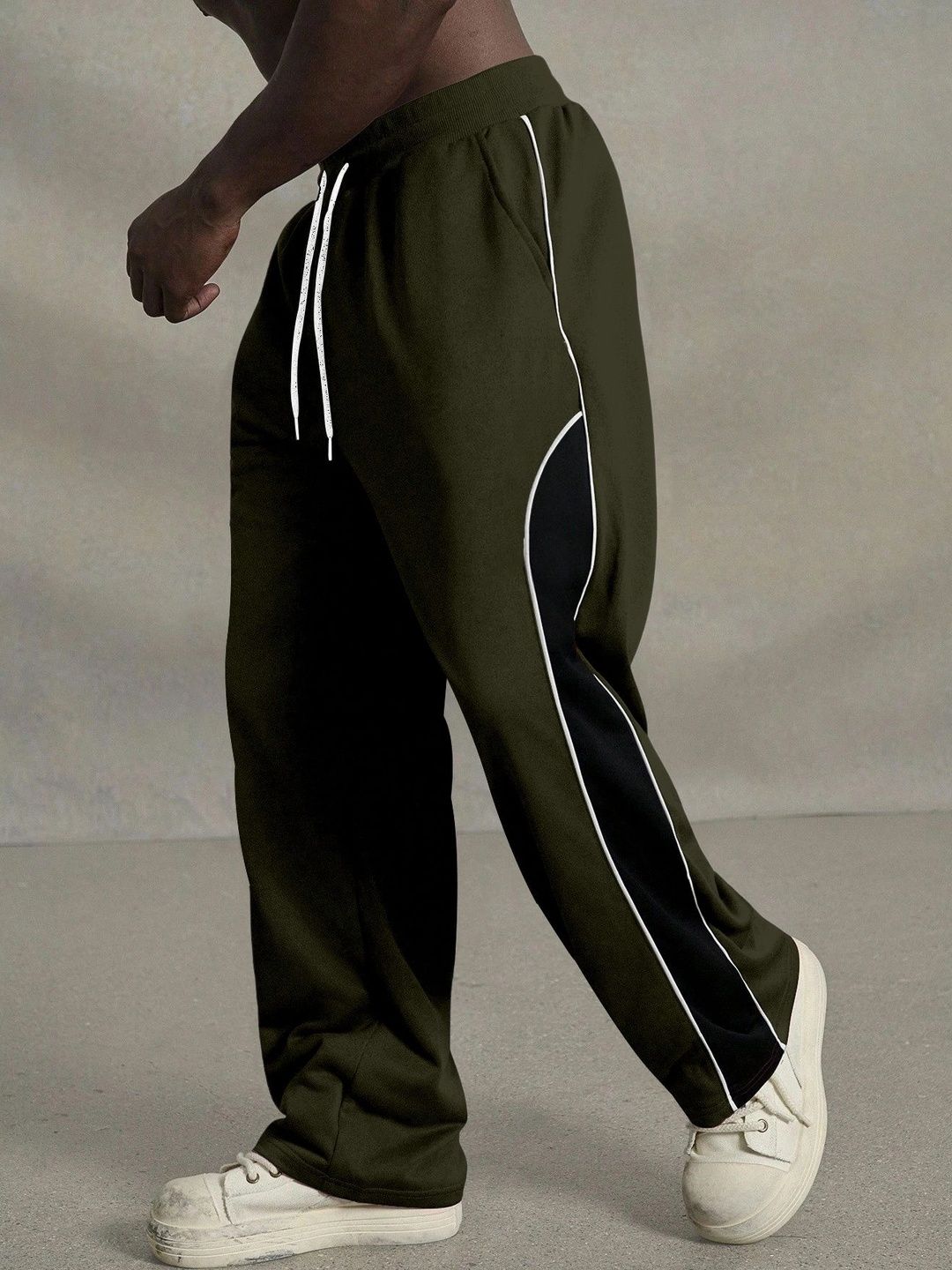 RAJOVATI Men Wide Leg Colourblocked Training Track Pants-picture-36