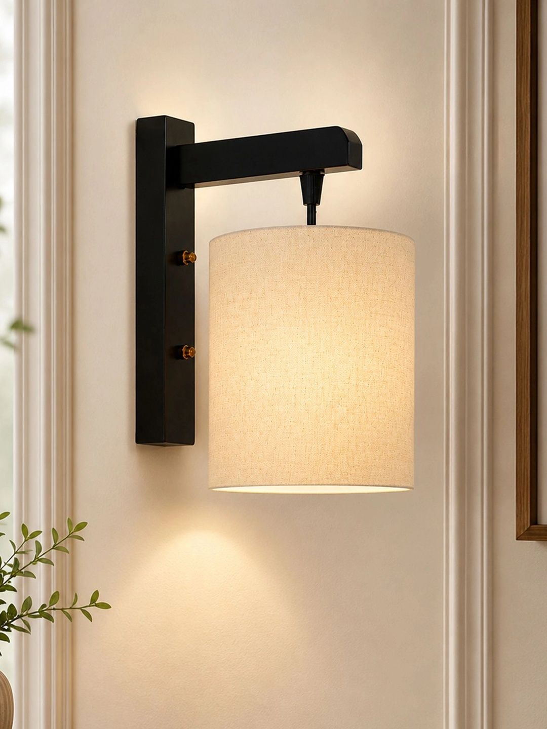 Glowhere Off White Textured Wood Contemporary Cylinder Shaped Wall Lamp-picture-12