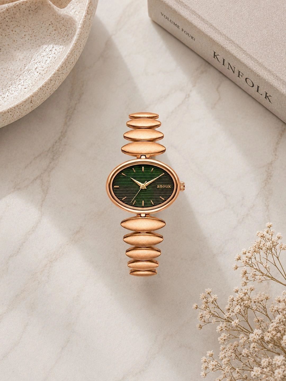 Anouk Women Dial & Stainless Steel Bracelet Style Straps Analogue Watch AN149-RGCASE-GREENDIAL-RGSTP-image-39