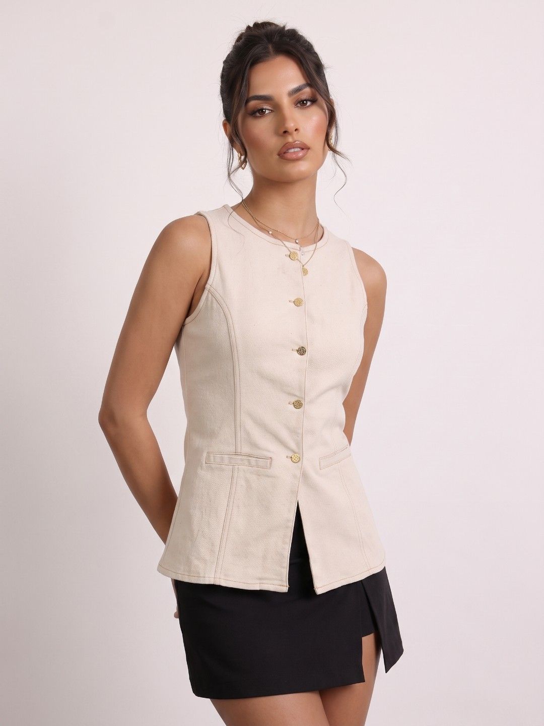 Phosphorus Round Neck Fitted Waistcoat-picture-11