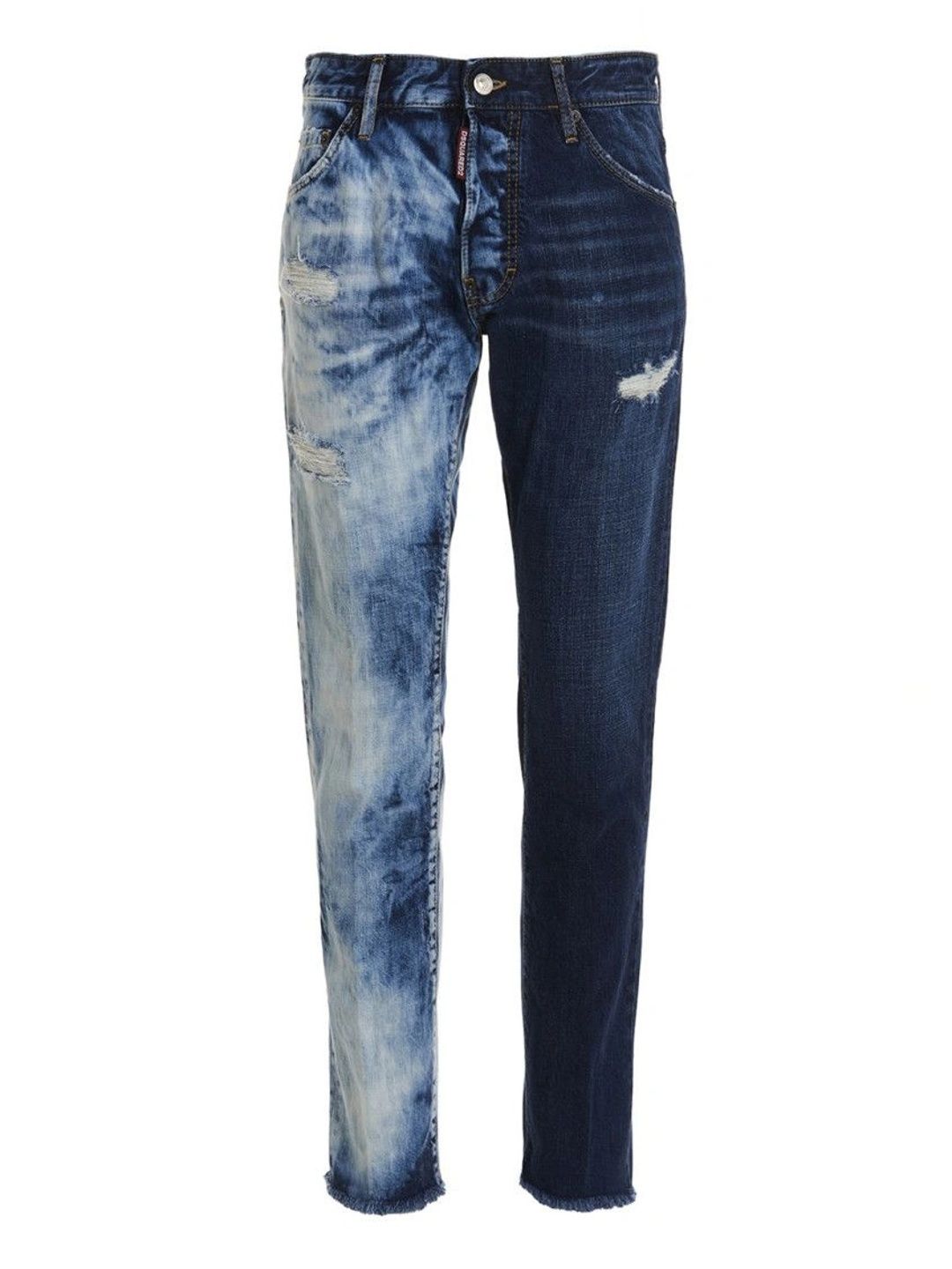 Dsquared2 Men Tapered Fit Mid-Rise Highly Distressed Colourblocked Jeans-picture-21