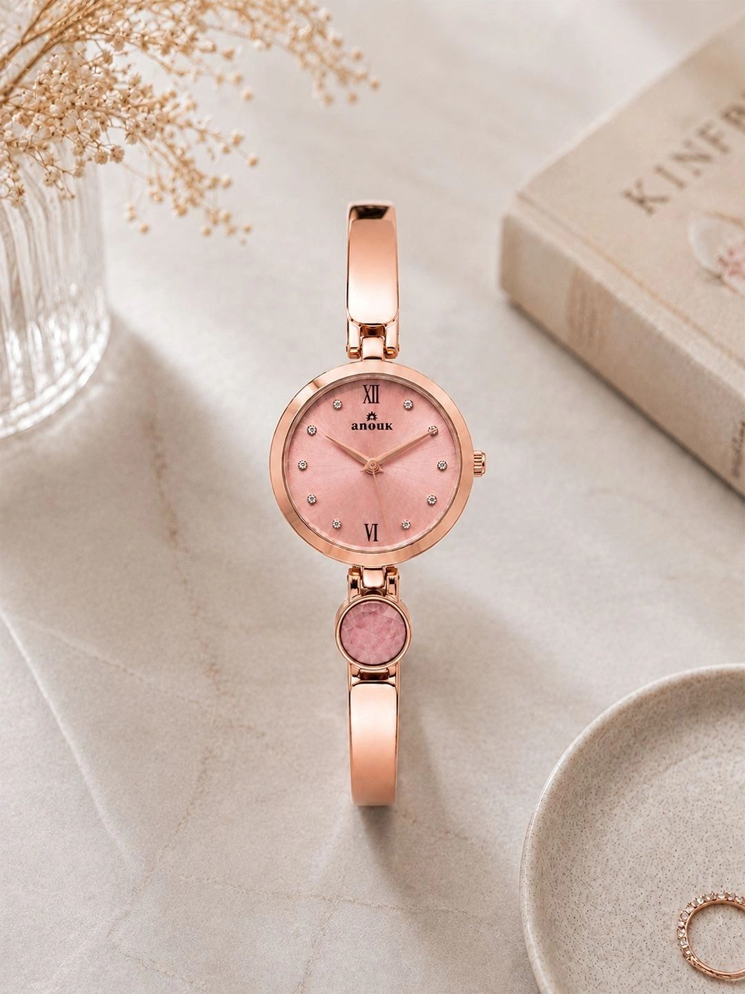 Anouk Women Embellished Dial & Stainless Steel Bracelet Style Straps Analogue Watch-picture-26