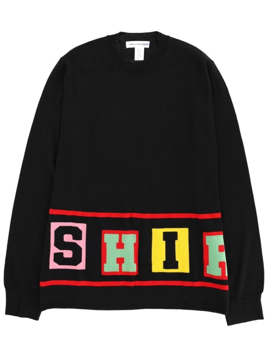 Comme Des Garcons Men Typography Printed Woollen Pullover-picture-40