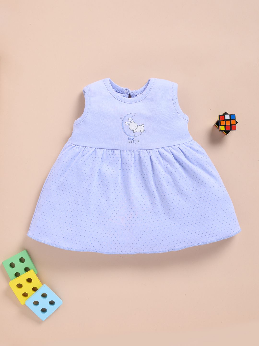 Simply Infant Girls Polka Dot Print Pure Cotton Fit & Flare Dress-picture-51