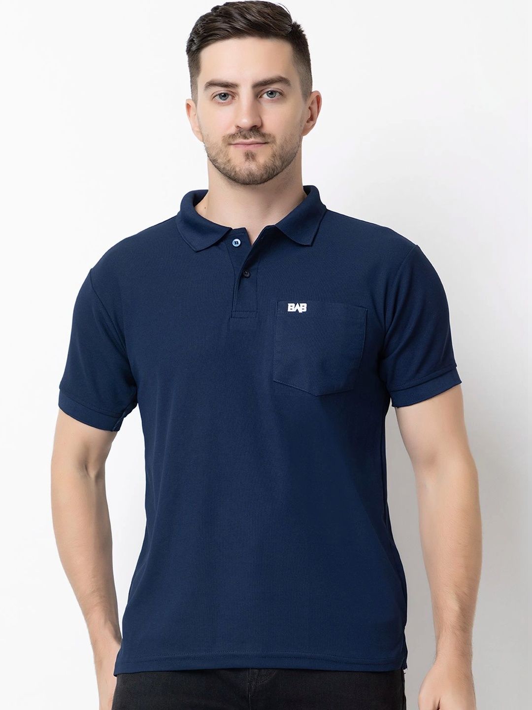 bab Men Brand Logo Polo Collar Pockets T-shirt-picture-9