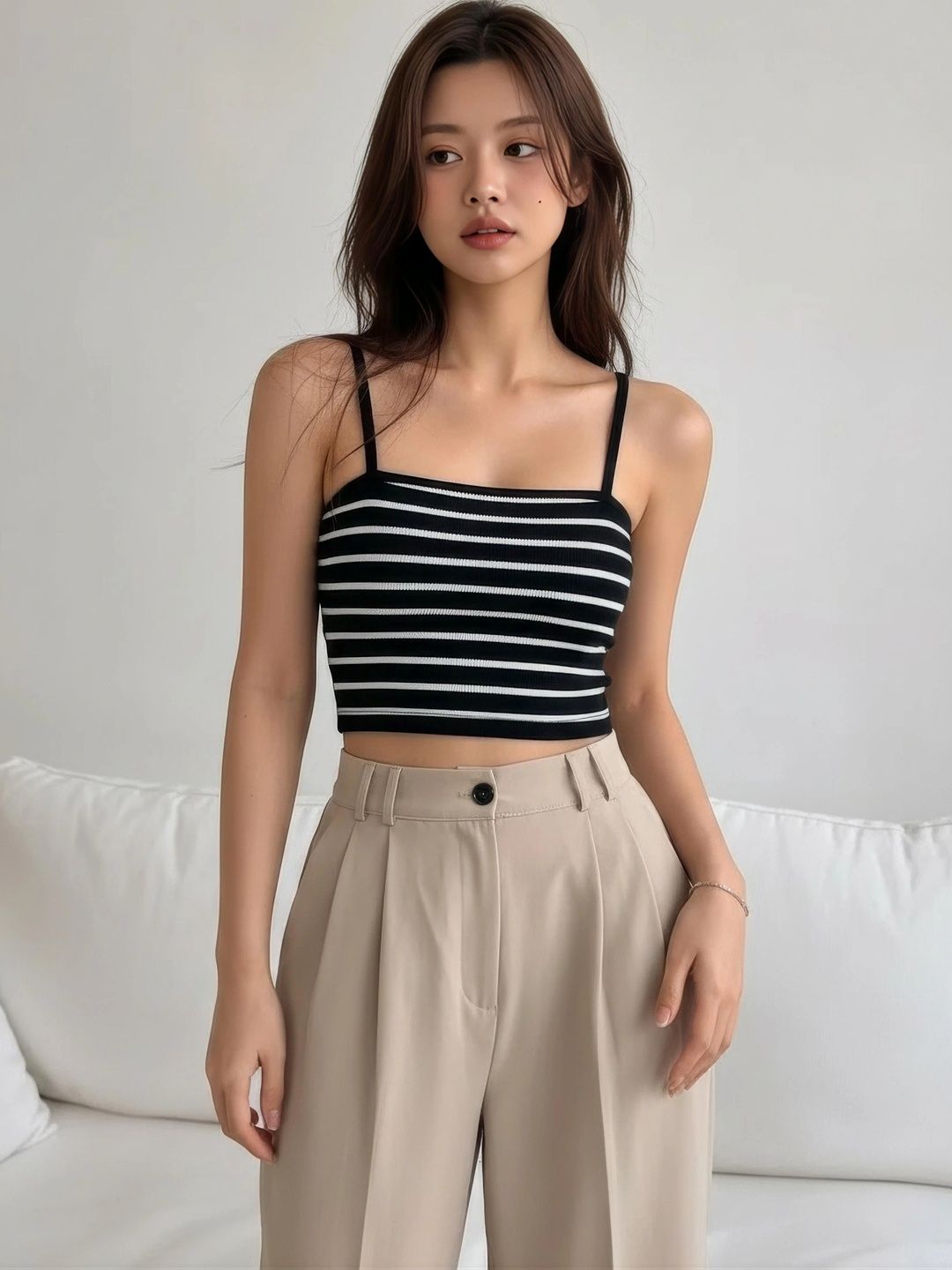 CotiQ Striped Tank Crop Top-picture-36