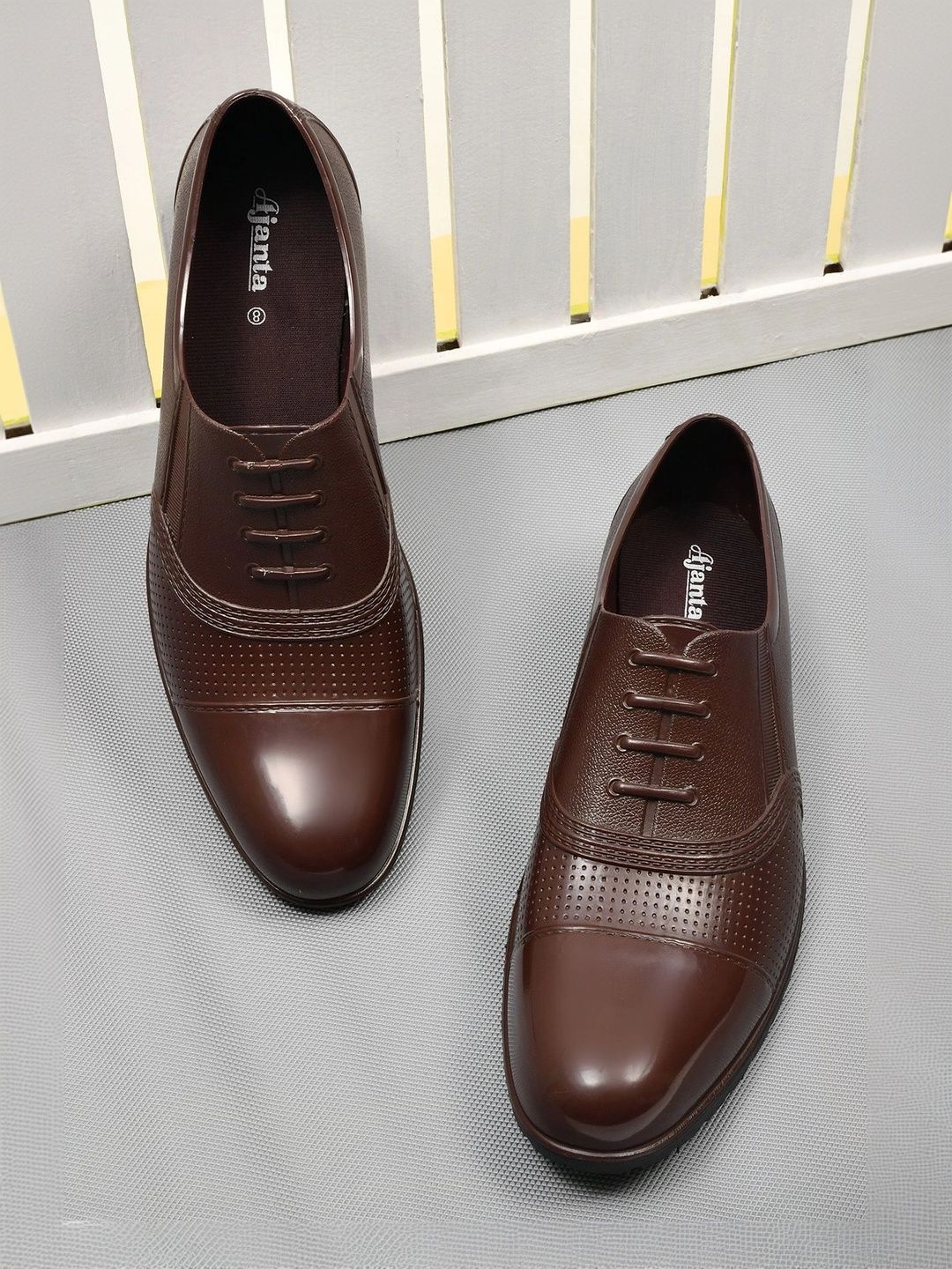 Ajanta SHOES Men Textured Formal Oxfords-picture-36