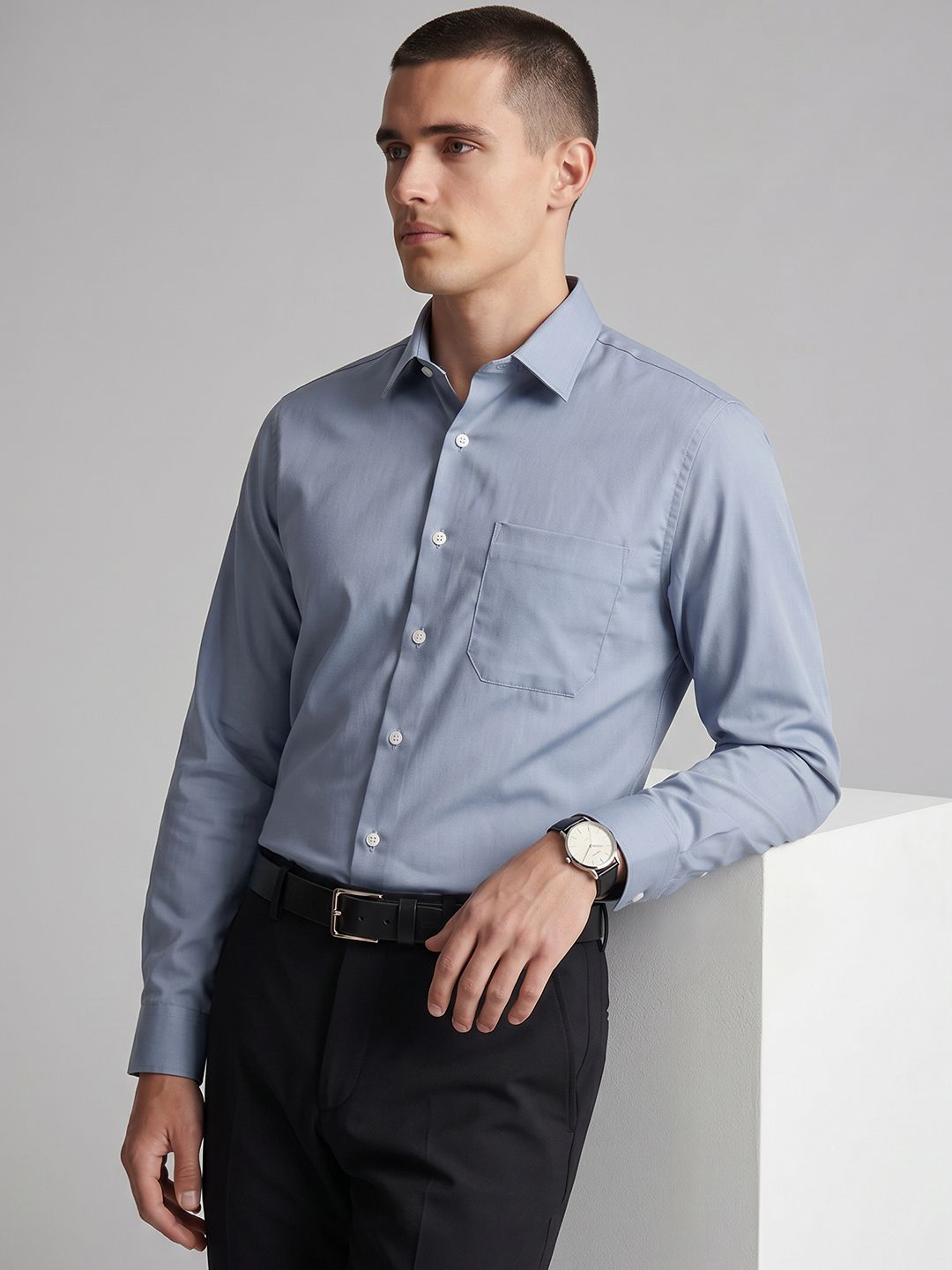 Louis Philippe Slim Fit Pure Cotton Formal Shirt-picture-48
