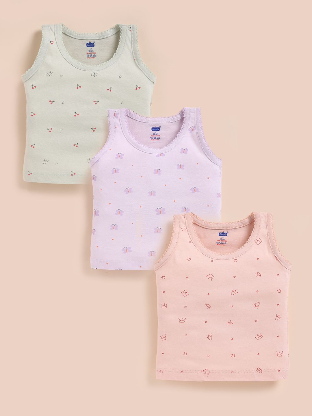 Simply Pack of 3 Printed Cotton Basic Innerwear Vests-picture-21