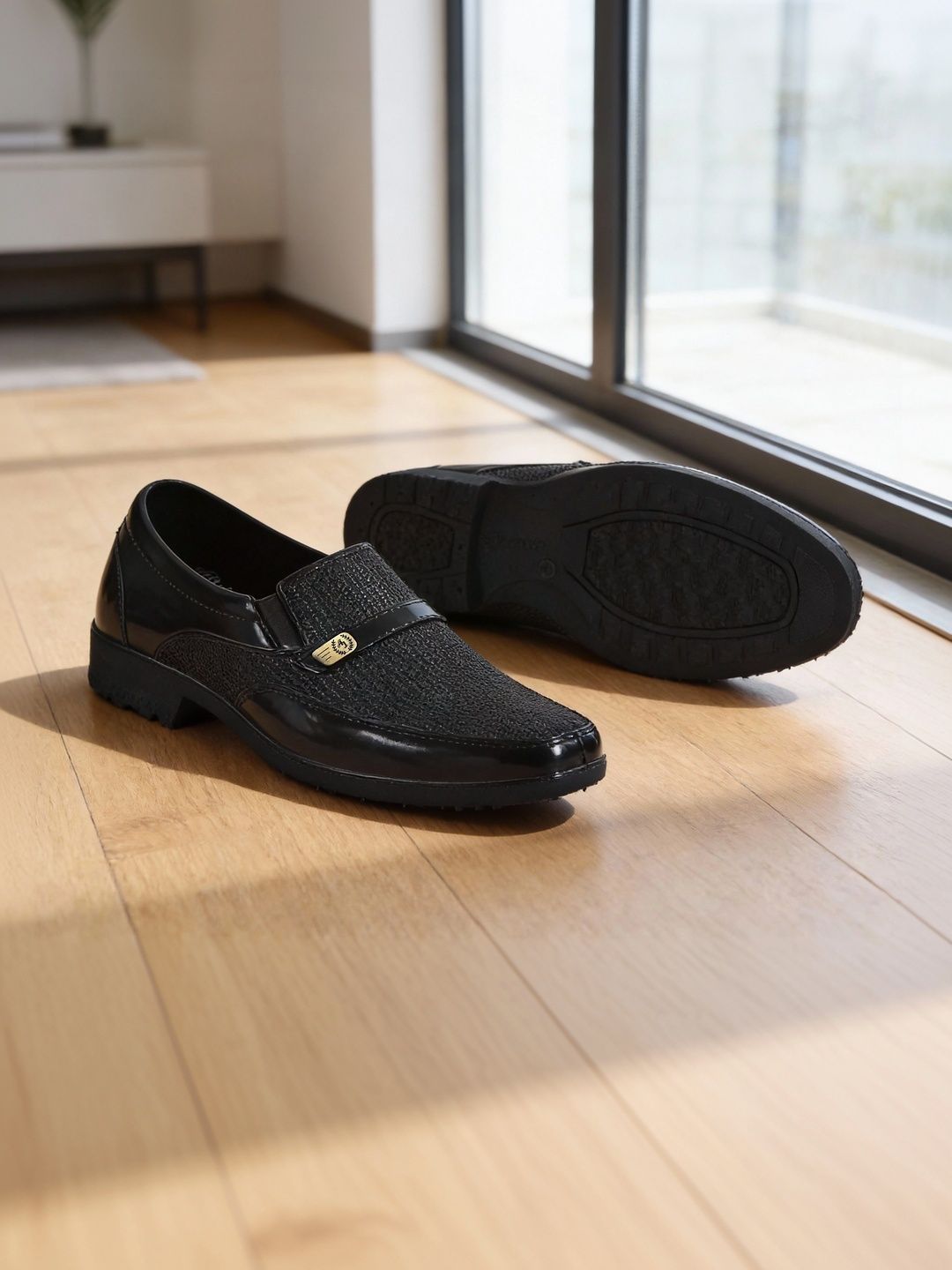 Ajanta SHOES Men Textured Formal Loafers-picture-35