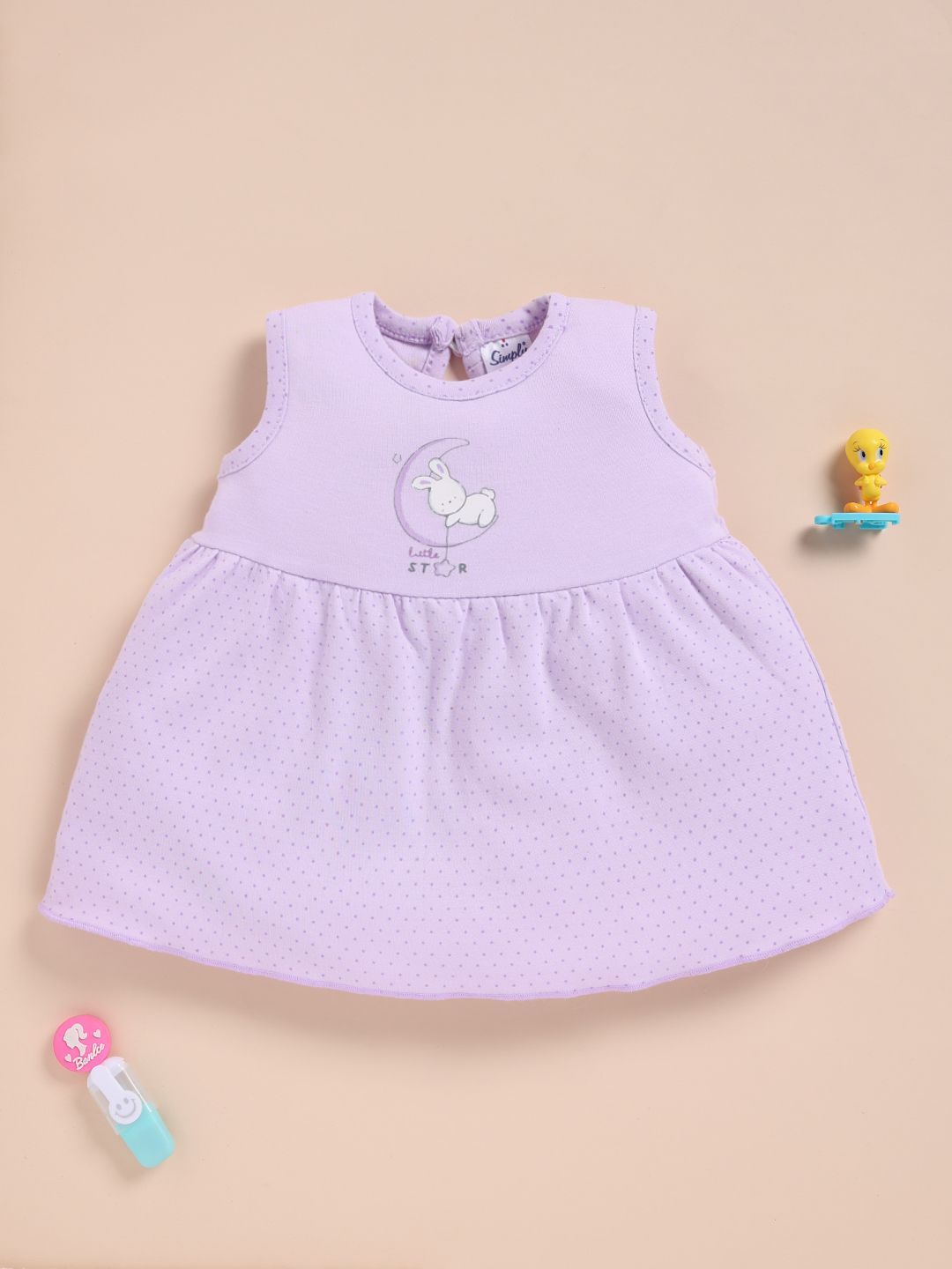 Simply Infant Girls Animal Graphic Printed Pure Cotton A-Line Dress-picture-55
